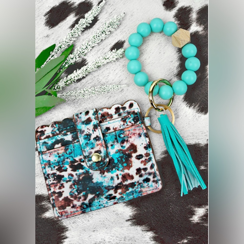 Bonanza Creek Beaded Bracelet keychain with ID card holder